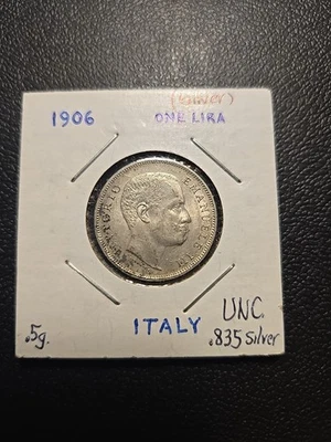 1906 意大利 Lira Vittorio Emanuele III 银 KM# 32 — 第 1/2 张图片