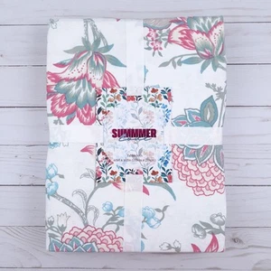 Mireille Designs Fabric Tablecloth 60x102 Jacobean Print Floral Cotton Blend - Picture 1 of 2