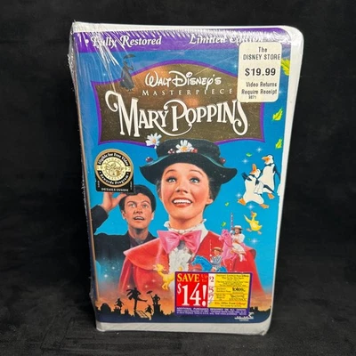 Disney's Masterpiece Mary Poppins (VHS, 1997) Clamshell Sealed - Image 1 of 2