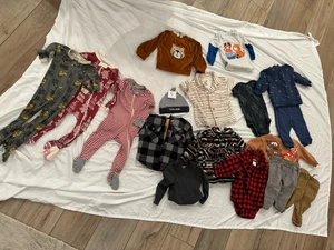 Boys 12 Month Clothing Bundle Volcom Jackets, Oshkosh, Burts Bees 17 Items - Picture 1 of 1