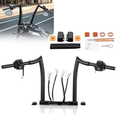 Sportster 12" Prewired Handlebar with Switch for Harley 1996-2006 Dyna Softail - Image 1 of 4