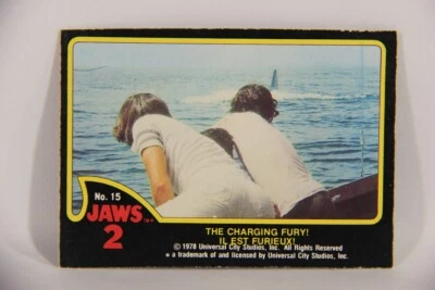 Jaws 2 - 1978 Trading Card #15 The Charging Fury FR-ENG Can OPC L016523 - Image 1 of 2