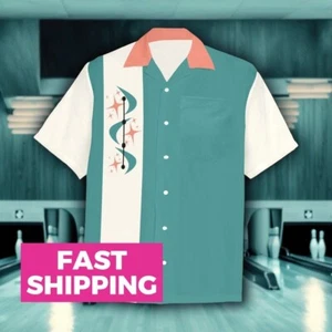 Atomic Starburst Button Down Retro Vintage-inspired Men's 1950s1960s Style - Picture 1 of 5