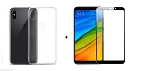 Cover PER XIAOMI Mi 6X (Mi A2) CUSTODIA gel tpu+ PELLICOLA VETRO FULL touch NERO - Foto 1 di 3