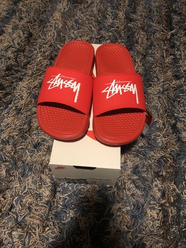 Nike X Stussy Benassi Slide Habanero rosse taglia 7