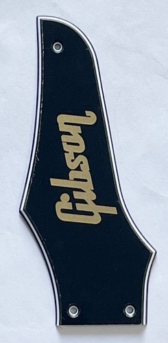 For Gibson Firebird LogoTruss Rod Cover Gold Decal Guitar Pickguard (1 Ply Black