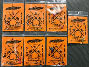 Tangle Free Perch Rigs **GLOW BEADS** #6 Carlisle hooks - New - 7 Colors - Picture 1 of 8