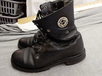 Harley-Davidson Womens 8.5 39.5 Leather Motorcycle Boots Black Lace Up Biker - Image 1 of 4