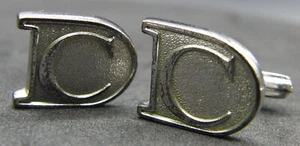 Vintage Christian Dior Sterling Silver CD Monogram 2cm CuffLinks Elegant Design - Picture 1 of 4