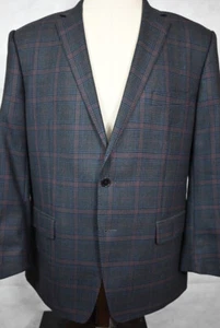 NEW $2500 Versace Collection Gray W/ Brick Plaid Wool Slim Fit Sport Coat 46R - Picture 1 of 7