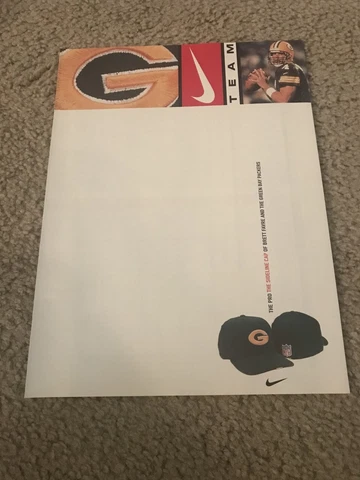 Vintage 1999 NIKE GREEN BAY PACKERS PRO SIDELINE CAP Poster Print Ad BRETT FAVRE Cover