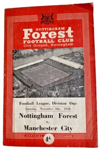 Nottingham Forest - Manchester City Fußball Programm 8.11.58 - Bild 1 von 9