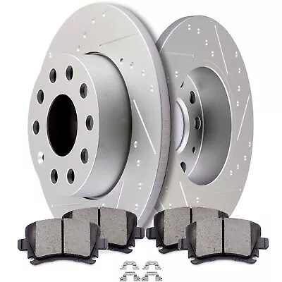 For VW Volkswagen Golf Jetta Sedan Rabbit Rear Brake Rotors And Ceramic Pads Foto 1 de 4