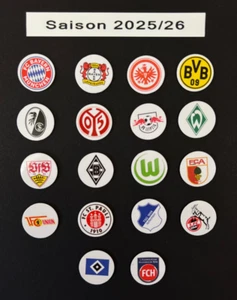 Bundesliga Logo Magnete Saison 2025/26 alle 18 Fussball Vereine Magnet - Bild 1 von 5