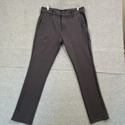 Pantalones informales Bugatchi Soft Touch carbón para hombre 33 cómodos elásticos con cremallera Foto 1 de 4