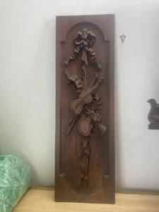 Vintage klassische Musik Thema geschnitzt Holz Kunst Relief dekorative Tafel Violine - Bild 1 von 18