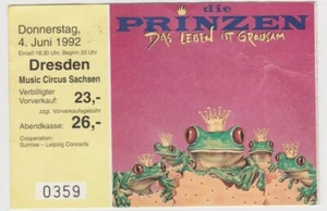 PRINZEN - 1992 - Ticket - Einrtittskarte - Das Leben ist Grausam Tour - Dresden - Bild 1 von 1