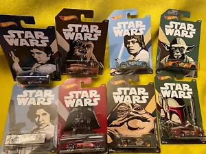 Hot Wheels Star Wars 2018 Walmart Exc Cars Boba Jabba Solo Luke Set of 8 New! - Picture 1 of 9