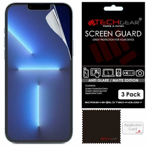 3 Pack TECHGEAR MATTE ANTI GLARE Screen Protectors for iPhone 13 Pro Max 6.7" - Picture 1 of 5