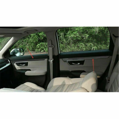 Moldura de tira de moldura de panel de puerta interior de acero inoxidable negro para Honda CR-V CRV 2017-2021 Foto 1 de 4