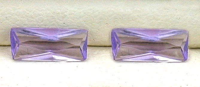 Dos Baguette Rectángulo Tapizado 6.5mm x 2.5mm Brasil Amatista Piedras Preciosas EBS4470A1 Foto 1 de 1