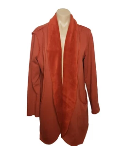 Soft Surroundings Burnt Orange Open Front Long Sleeve Cardigan Sz Medium - Picture 1 of 9