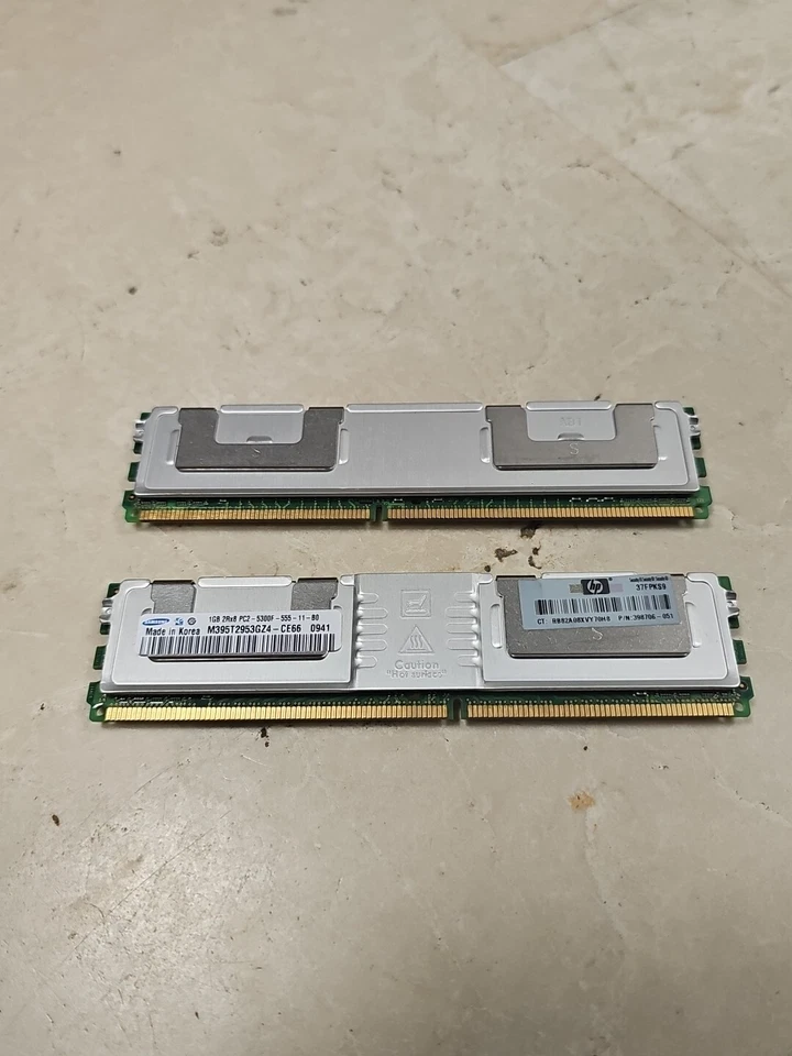 2GB (2x1GB) Samsung FB-DIMM DDR2-667 PC2-5300F ECC Ram M395T2953GZ4-CE66 - Immagine 1 di 1