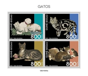 Guinea-Bissau - Gatos domésticos 2021 - Hoja de 4 estampillas - GB210305a - Imagen 1 de 1