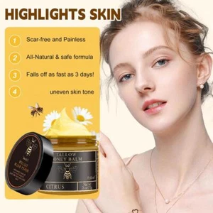Organic Grass-Fed Beef Tallow Balm with Honey- Moisturize Cream Health 1-3X - Picture 1 of 21