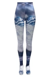 Jeffrey Campbell Raro Pantalones Tacón Alto Plataforma Pantalón Botas Azul Ondas talla 7 - Imagen 1 de 16
