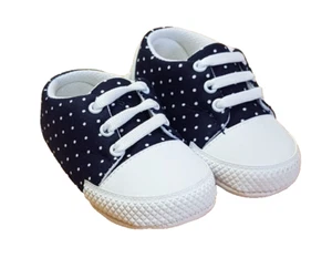 gr. 19, Lauflernschuhe, Barfußschuhe, Babyschuhe Junge, Nacht Blau mit Punkten - Bild 1 von 5