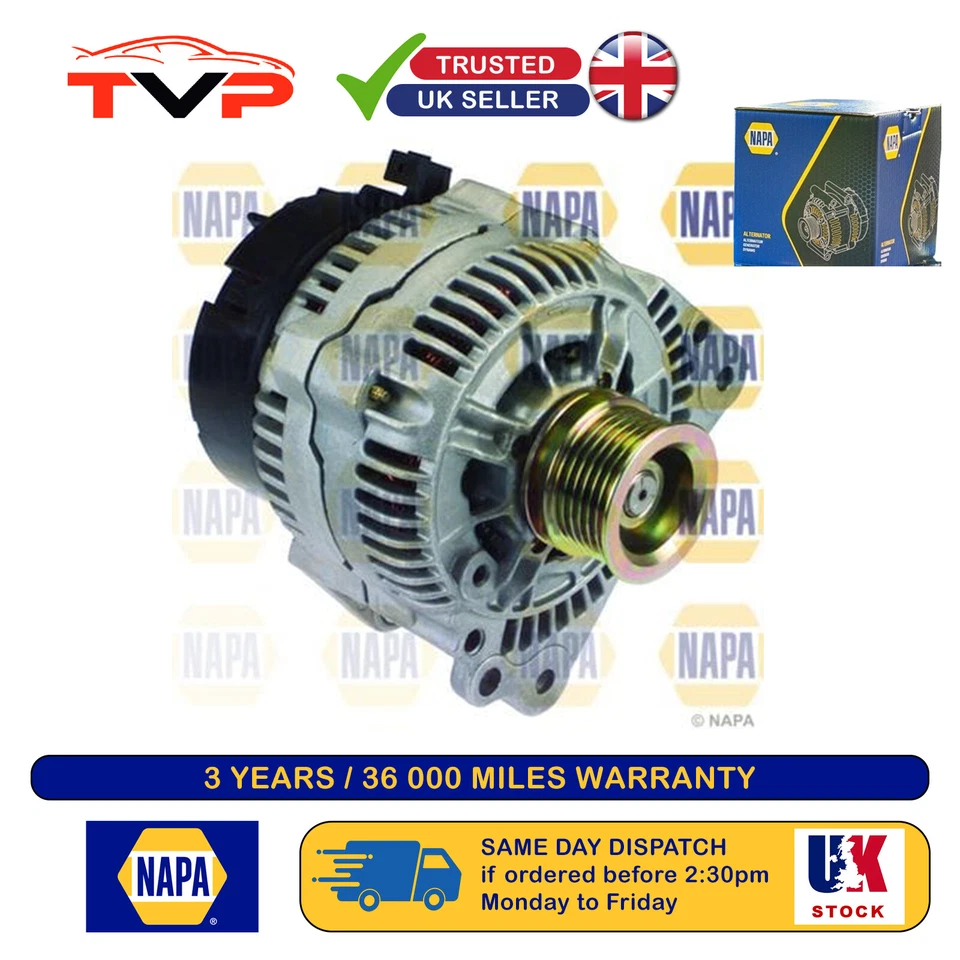 Napa Alternator For VW Golf 1991-2002 1.4 1.6 1.8 2.0 NAL1438 - Image 1 of 1
