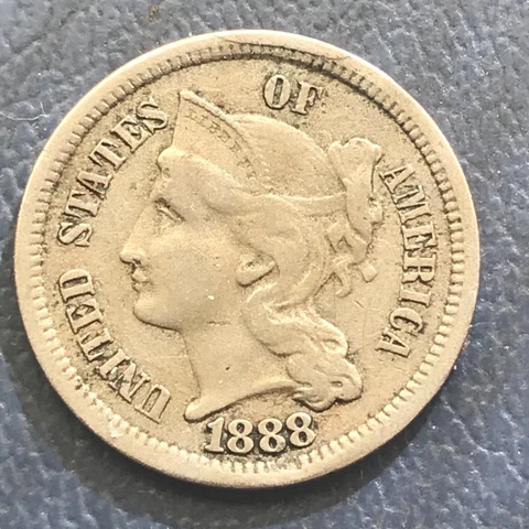 1888 three cent, XF , extra fine Cover