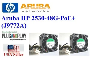Pack of 2x QUIET Replacement Fans for Aruba HP 2530-48G-PoE+ (J9772A) Switches - Picture 1 of 10