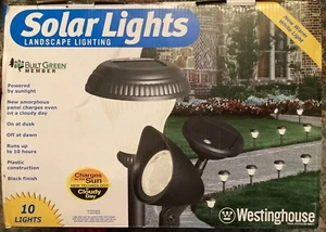 NOS 10 Westinghouse Black Solar Landscape Lights 8 Pathway 2 Spotlights - Picture 1 of 8