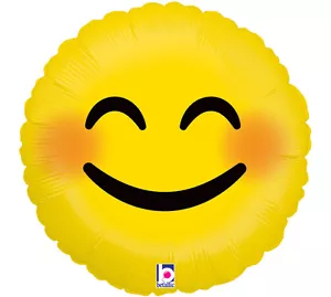 Emoji Smiley Blush Funny 18" Foil Balloon Double Sided Smile Happy Party 3 Pack - Picture 1 of 1