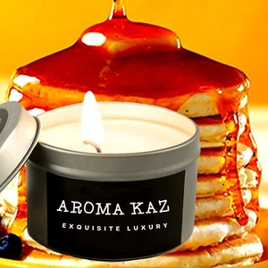 Pancakes & Maple Syrup Eco Soy Tin Candles Clean Burn Vegan Pet Safe - Picture 1 of 8