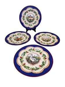 Le Jardin Animal Plates by Suzanne Nicoll Andrea Sadek 8.25” Set of 4 Farmhouse - Picture 1 of 19