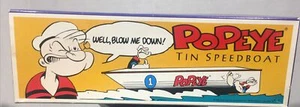 POPEYE - TIN WIND-UP SPEEDBOAT BY SCHYLLING Made 1996 New In Box - Picture 1 of 11