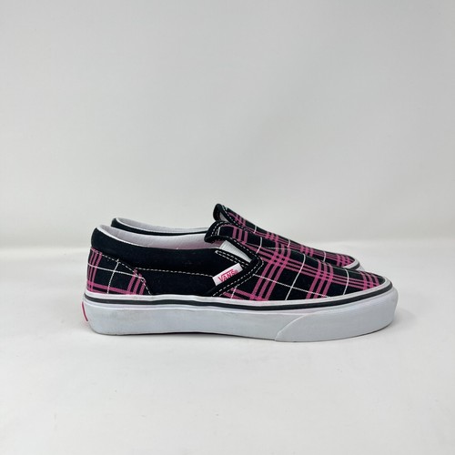 Sneakers casual Vans Off The Wall nere rosa a quadri slip on giovani taglia US 2