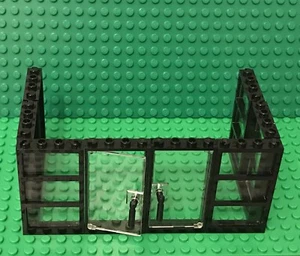 Lego City Black 3 Panes Frame 1x4x6 With Trans-clear Glass 6 And With Door 2 - Picture 1 of 2