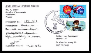 Lanzamiento Columbia STS-9 1983 - EXPERIMENTO SPACELAB #1ES 014 - FIRMADO (ESP#2849) - Imagen 1 de 1