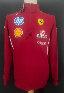 Lewis Hamilton Signed Official Ferrari Zip Sweatshirt Bahrain 2025 Testing COA - Picture 1 of 7