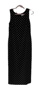 Libra Black Polka Dot Maxi Dress - Fully Lined, Excellent Condition - Picture 1 of 4