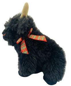 Faithful Friends Mac The Highland Calf Cow Black Plush Fluffy Stuffed Animal Toy - Picture 1 of 14