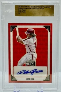 2024 Leaf Metal Pete Rose Red Flood 1/1 Slabbed Auto...One of One!! - Picture 1 of 2