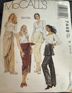 Pantalones y falda holgados de colección McCall's patrón 7449 Misses talla 8, 10, 12 sin cortar - Imagen 1 de 2