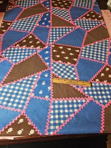 Faux Zackenlitze Crazy Quilt Funky Cheater Quilt Baumwollstoff 43" L x 45" B - Bild 1 von 8