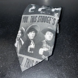 Three Stooges Ralph Marlin Tie Vintage This Stooge Is For You Made In USA - Picture 1 of 5