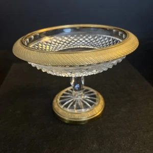 French Empire ormolu bronze cut glass Crystal Baccarat centerpiece Tazza Dish - Picture 1 of 15